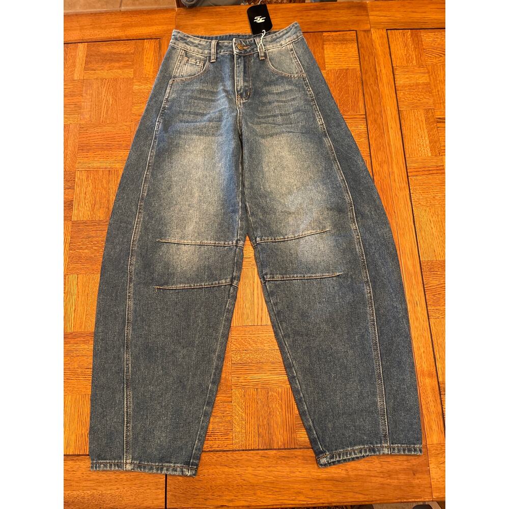 High Rise Barrel Jeans size 2